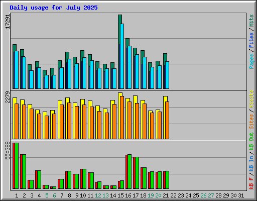 Daily usage for July 2025