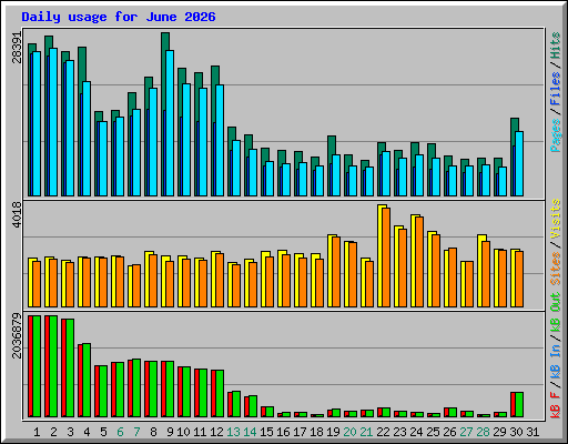 Daily usage for June 2026