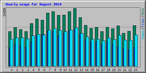 Hourly usage for August 2019