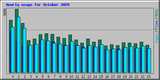 Hourly usage for October 2025